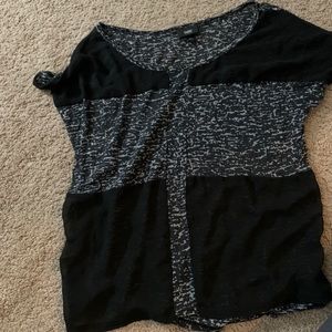 Gray and black blouse